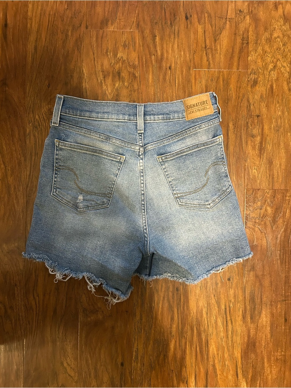 Denim Cutoff Shorts Levi Strauss Frayed Hem Distressed Festival Concert Western - Picture 5 of 8